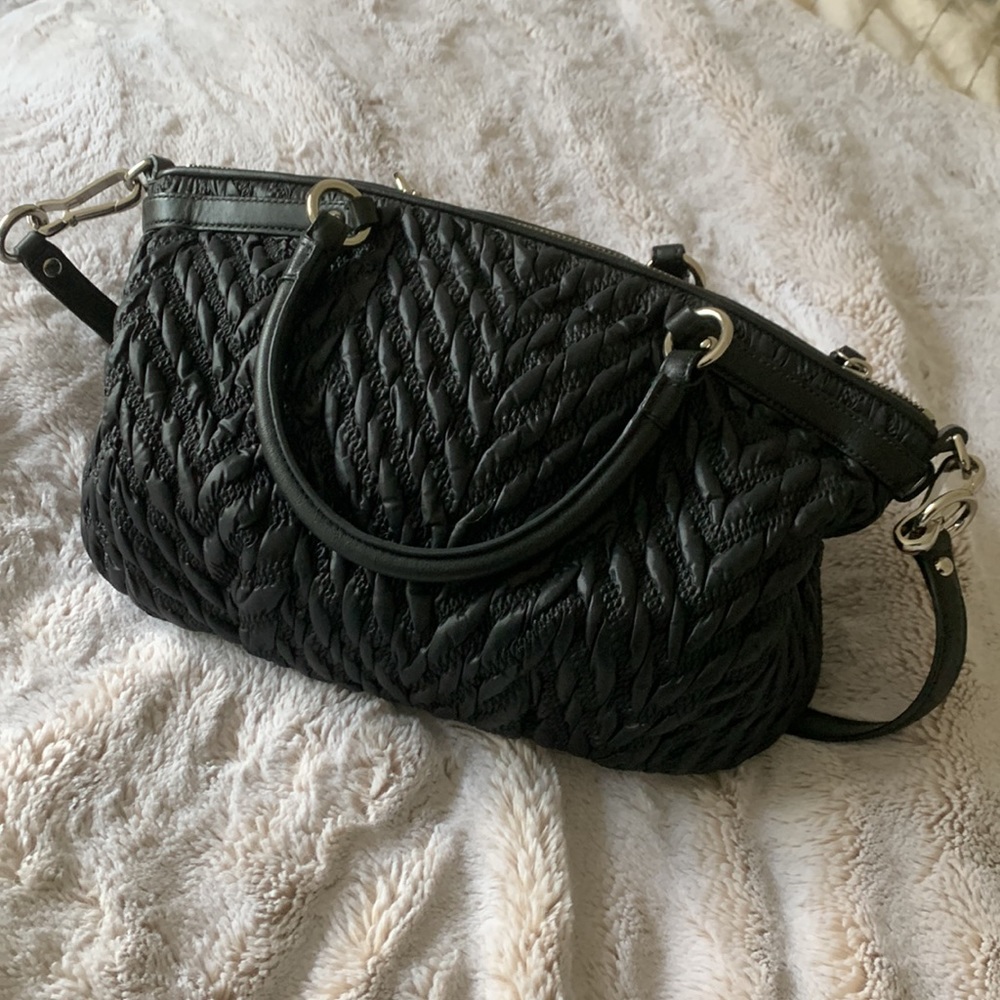 Coach Quilted Chevron Sophia Madison Nylon Satchel - Picture 4 of 15